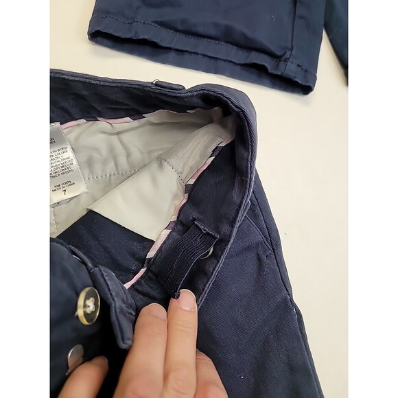 4 Pair Girl's Size 7 Navy Blue Uniform Shorts Cat Jack Arrow Gymboree Adjustable - Picture 16 of 16